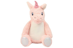 Mumbles Zipped Unicorn Plush Toy (Pink) (One Size)