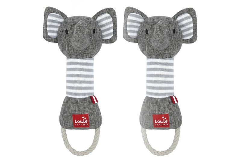 2PK Louie Living Urban Pet Dog Cat Durable Rope Chew Bite Toy Elias the Elephant