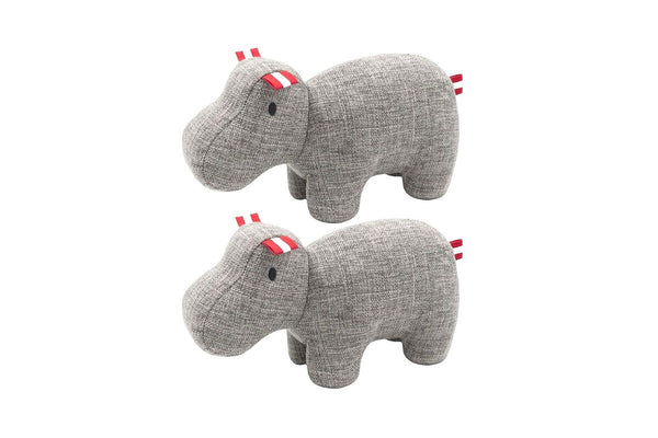 2PK Louie Living Urban Pet Dog Cat Durable Squeak Chew Bite Toy Homer the Hippo