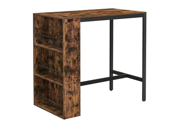 Vasagle : Bar Table With Storage Shelf - Rustic Brown