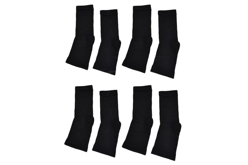 4 Pairs of Unisex Plantar Fasciitis Socks-Black