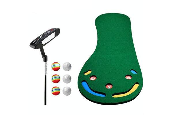 Gl002 Indoor Golf Putting Trainer Big Feet Practice Blanket With Putter And Balls - Woolen Blanket