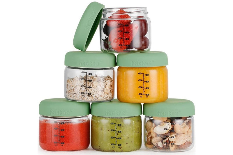Haakaa: Sealed Glass Storage Jar Set - 120ml (6pc Set)