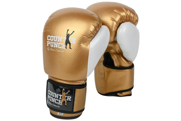 Counterpunch Synthetic Leather Boxing Gloves - Gold - 10oz