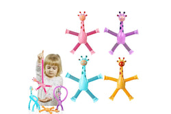 4Pcs Telescopic Suction Cup Giraffe Toy Fun Tube Toy Kid Toy