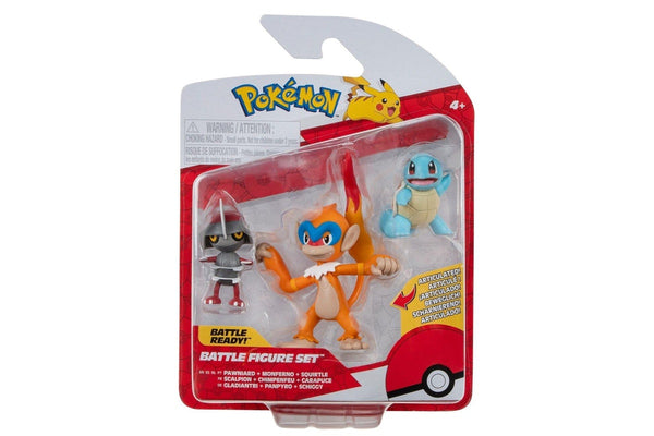 Pokemon: Battle Figure 3-Pack - Pawniard, Monferno & Squirtle