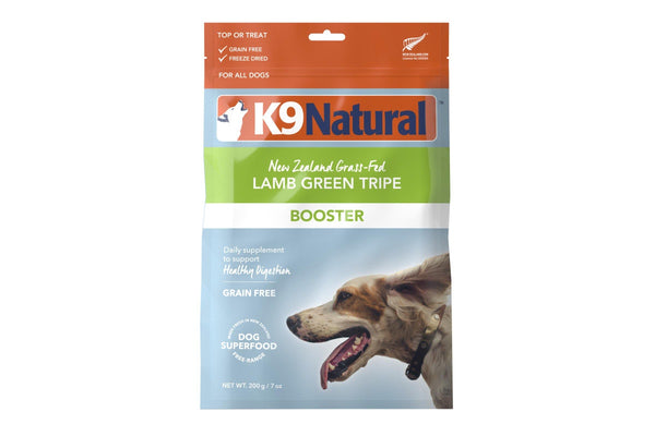 K9 Natural: Freeze-Dried Dog Food Supplement Booster, Lamb Green Tripe 200g