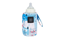 Travel USB Baby Bottle Warmer Milk Heater Bag Thermostat Portable Pouch Blue