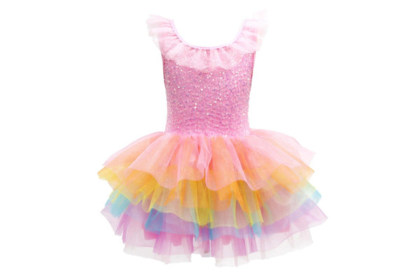 Pink Poppy: Unicorn Dreamer - Multi-layered Rainbow Party Dress (Size 5-6)