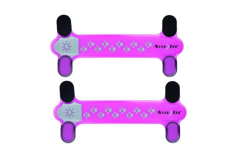 2x Nite Ize NiteDawg 17cm LED Glow Flash Light Pets Dog Collar Cover Neon Pink