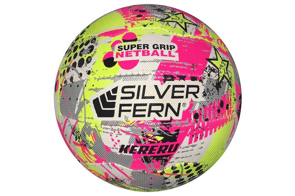 Silver Fern: Kereru Netball - Yellow/Silver (Size 5)