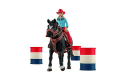 7pc Schleich Cowgirl Barrel Racing Fun Action Figure Kids Children Toy Set 3+