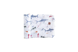 Little Unicorn: Single Cotton Muslin Swaddle - Shark