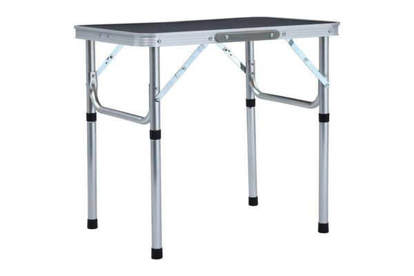 Folding Camping Table Grey Aluminium 60x45 Cm Anonb