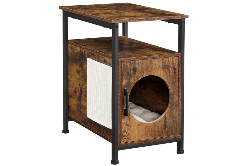 VASAGLE Feandrea Cat Enclosure Side Table - Rustic Brown