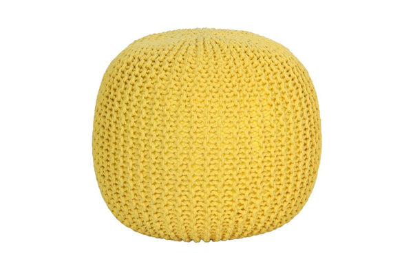 COMFEYA Premium Cotton Round Foot Stool - Yellow