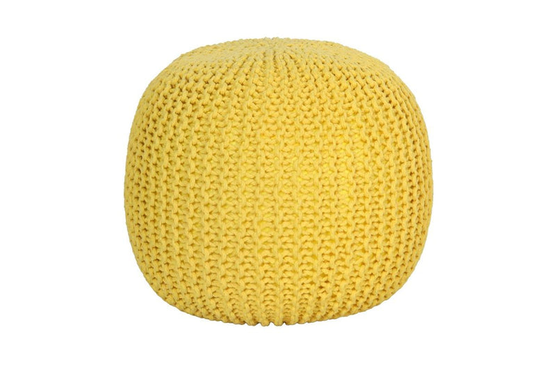 COMFEYA Premium Cotton Round Foot Stool - Yellow