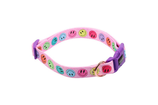 Eco-Pup Dog Outdoor Walking Collar Size Medium Smiley Pattern Pet Dress Up