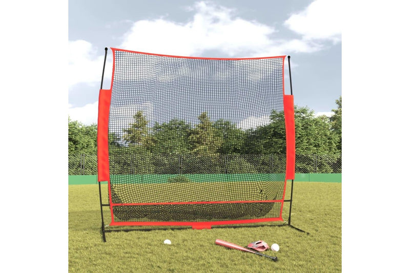 Portable Baseball Net Black And Red 215x107x216 Cm Polyester Ktial