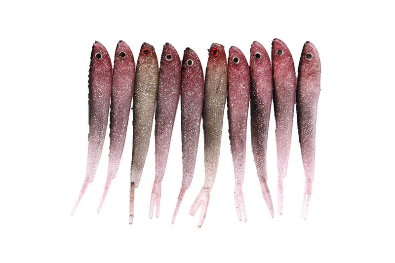 10 Piece Small Fish Shaped Sequin Fishing Lures 12.5cm Length