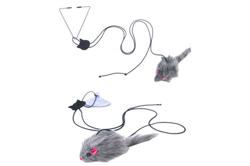 2 Set of 2 Styles Hanging Door Bouncing Self-Play Interactive Mouse Cat Toys