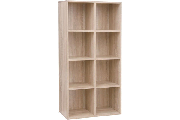 VASAGLE Freestanding 8 Cube Bookcase - Oak