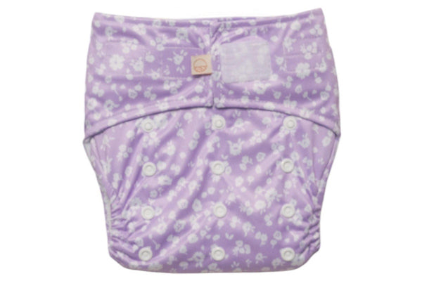 Nestling: Sassy SIMPLE Nappy Complete - Lilac Vintage Floral (One Size)