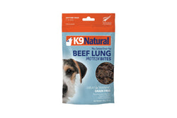 K9 Natural: Air-Dried Dog Treat Protein Bites, Beef Lung 60g