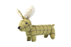 House Of Paws Plush Tweed Hare Long Body Dog Toy (Green) (One Size)