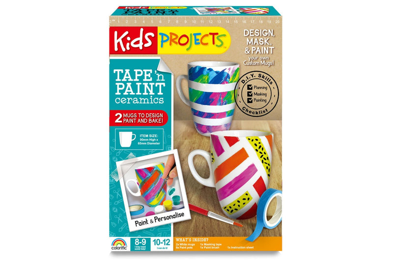 Kids Projects: Tape 'n Paint Ceramics