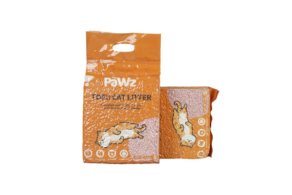 Pawz 2.5kg Tofu Cat Litter Clumping Flushable Fast Super Absorben Peach x1