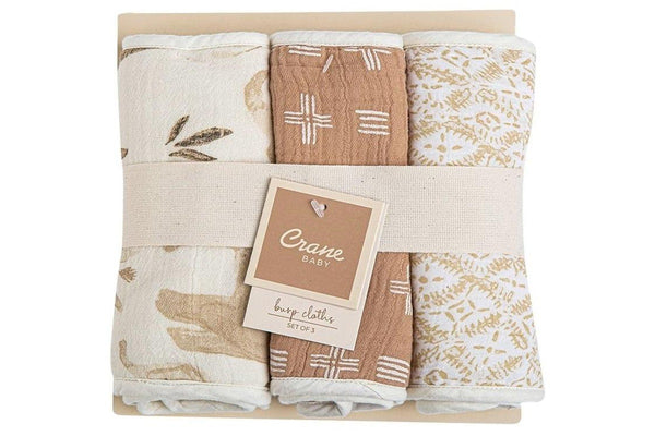 Crane Baby Burp Cloths - Kendi (3 Pack)