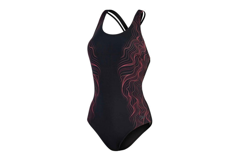 Speedo Womens/Ladies Calypso Shaping One Piece Swimsuit (Black/Pink) (18 UK)