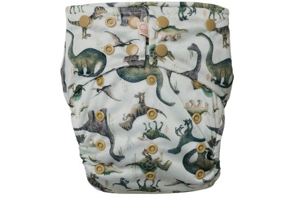 Nestling: Sassy Snap Nappy Cover - Dinosaurs