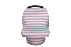 Breastfeeding Cover Cotton Nursing Maternity - Pink/Grey Stripes