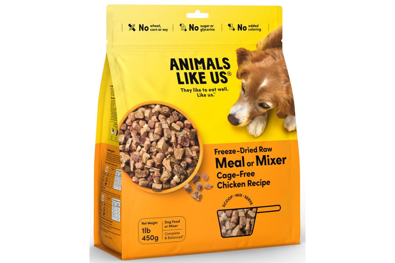 Animals Like Us: Freeze-Dried Raw Meal or Mixer Cage-Free Chicken Recipe Dog food (450g)