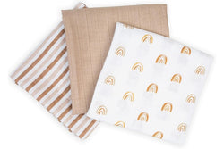 Lulujo: Mini Muslin Cloth - Rainbow (3 Pack)