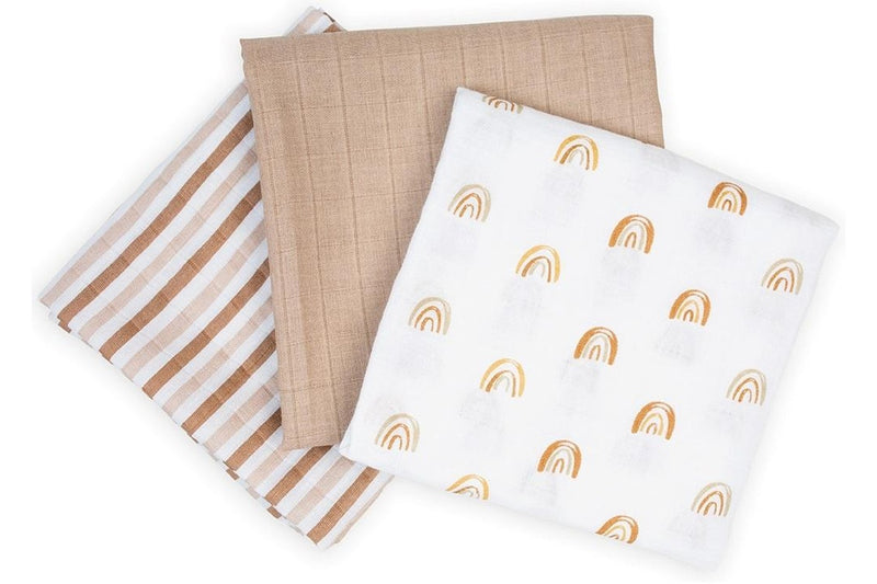 Lulujo: Mini Muslin Cloth - Rainbow (3 Pack)
