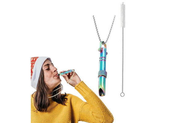 Mindful Breathing Necklace Calming Necklace Meditation Necklace with Cleaning Brush Multicolor