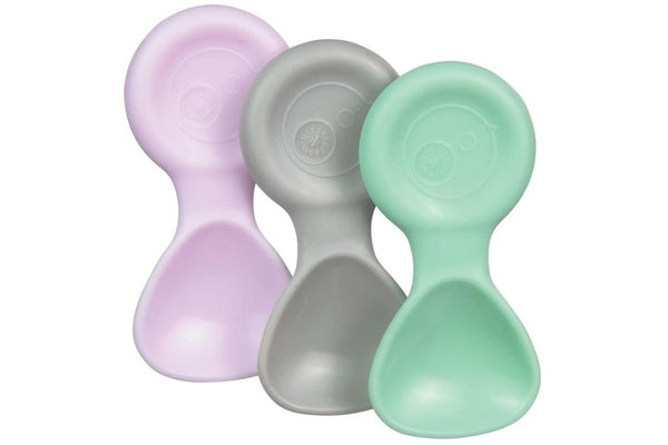 b.box: Mini Spoon Set - Pastels Sage/Silver/Pink (3 Pack)