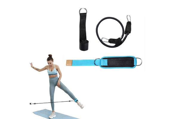 3Pcs Ankle Resistance Band Set Leg Training Resistance Band Fitness Training Equipment Blue