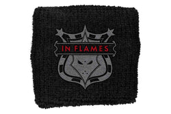 In Flames Shield Embroidered Wristband (Black) (One Size)