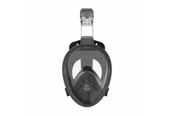 Full Face Snorkel Mask Set Anti-fog Anti-leak Dry Breathing System Safe Diving Goggles Black-S