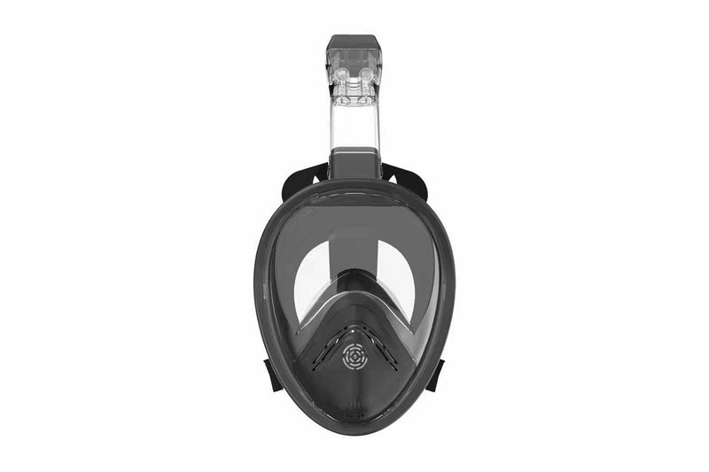 Full Face Snorkel Mask Set Anti-fog Anti-leak Dry Breathing System Safe Diving Goggles Black-S