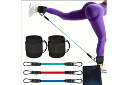 Resistance Bands Set With Ankle Straps, Glutes Workout,Butt Exercise Equipment For Women Legs And Home Fitnessgym - Purple