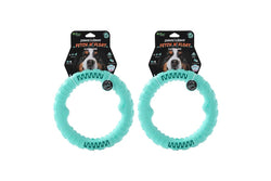 2x Paws & Claws Fetch N' Play 24cm Tugger Ring Large Pet Dog Chew Play Toy Aqua