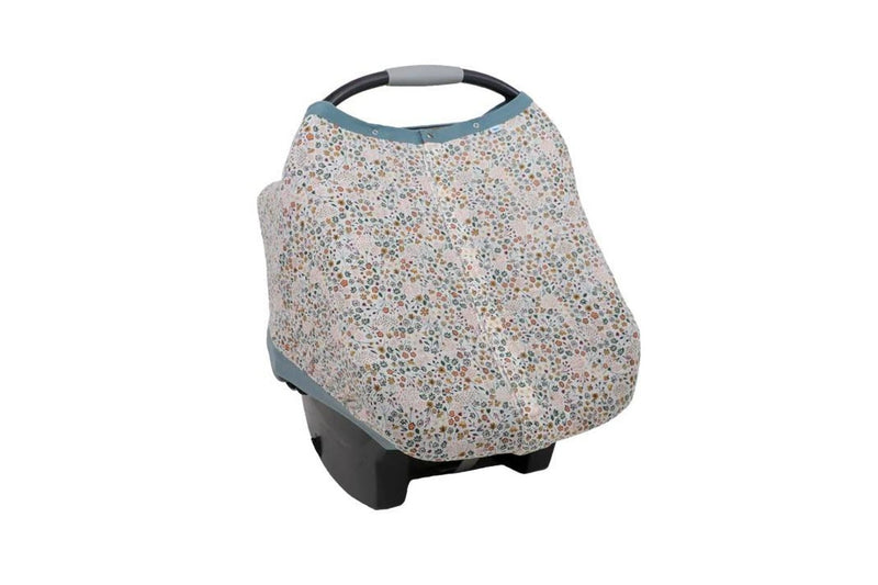 Little Unicorn: Muslin Car Seat Canopy V2 - Pressed Petals