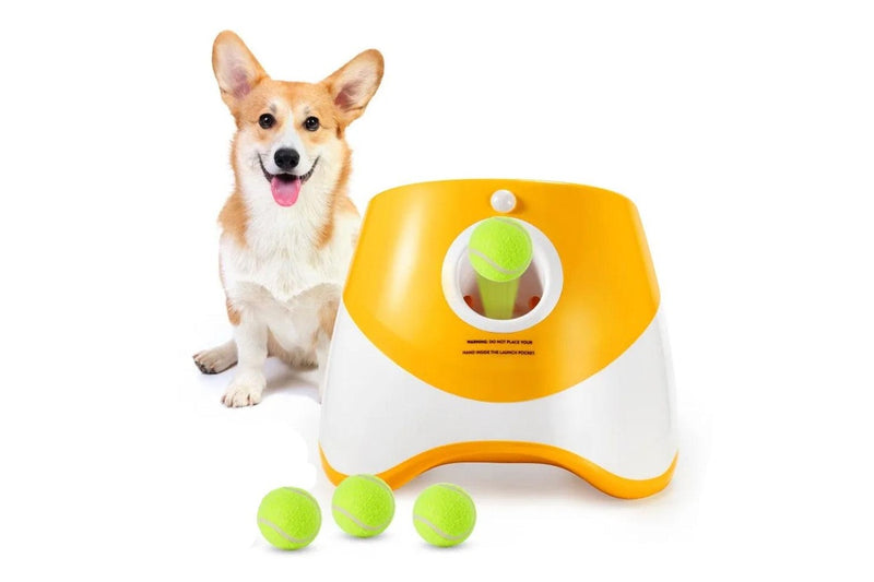 Automatic Ball Launcher Electric Interactive Ball Thrower Pet Dog Fetch Machine Orange