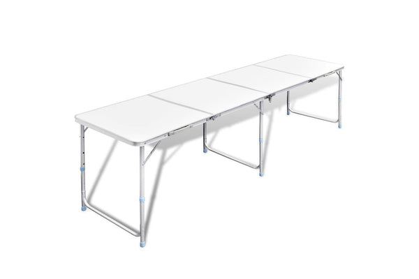 Foldable Camping Table Height Adjustable Aluminium 240 X 60 Cm