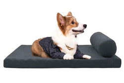 Sponge Pet Pad With Headrest - Grey (L)